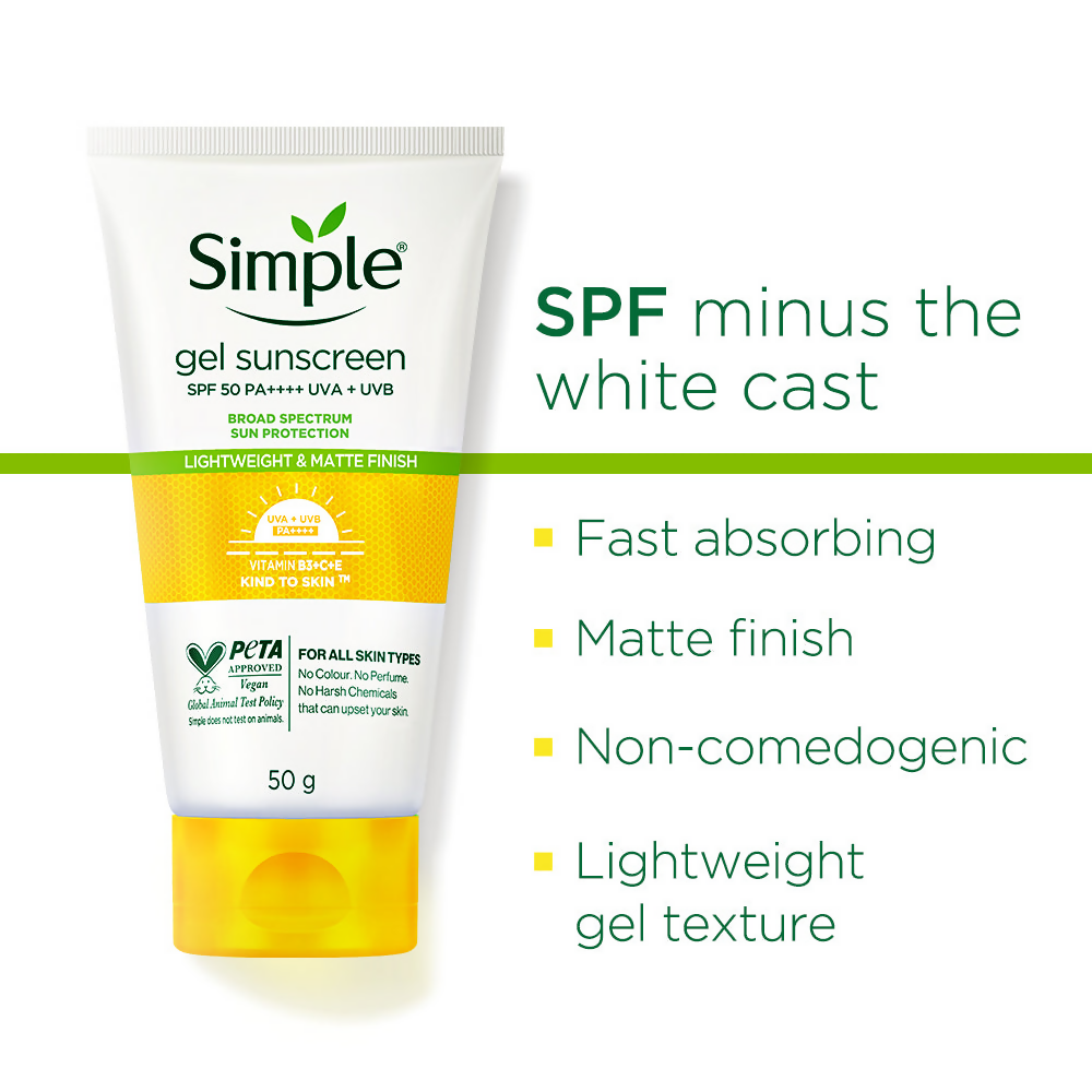 Simple Kind to Skin Gel Sunscreen SPF 50 PA++++ | Grocsy