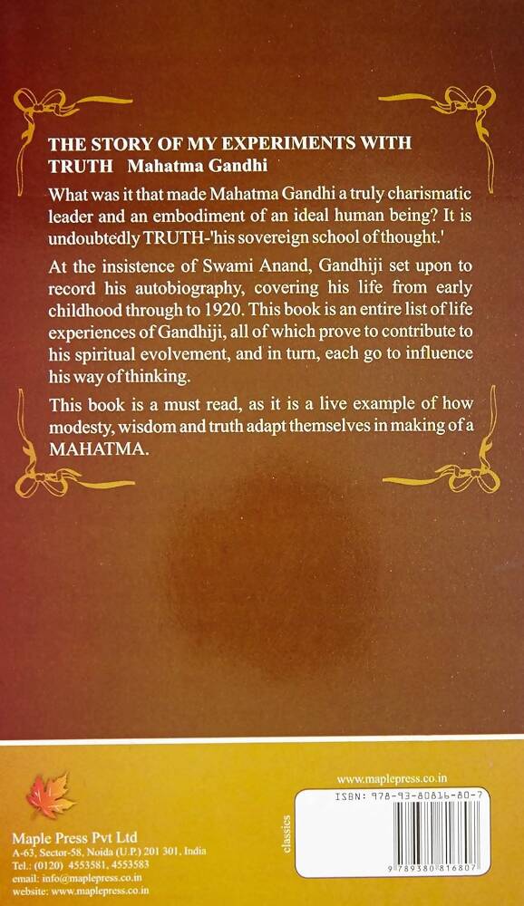 My Experiments with Truth By Mahatma Gandhi | Grocsy