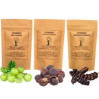Etheric Amla Reetha Shikakai Powder Combo – Organic Herbal Hair Wash & Hair Growth | Grocsy