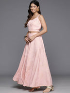 Ahalyaa Women's Traditional Wear Co-ods - Pink | Grocsy