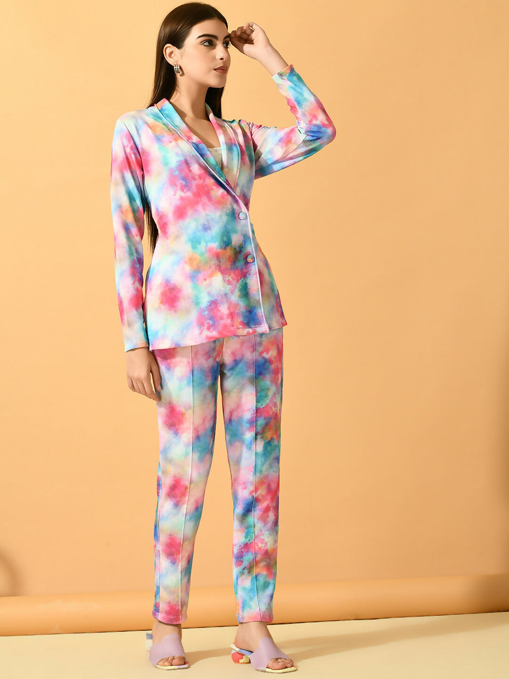 Myshka Women's Multi Printed Ombre Jacket | Grocsy