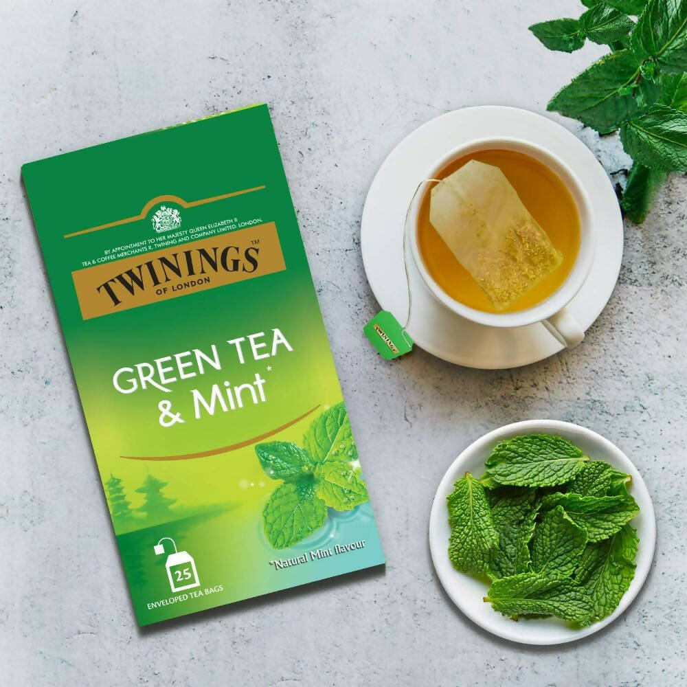 Twinings Green Tea & Mint Teabags | Grocsy