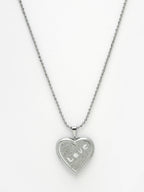 NVR Men Silver Plated Heart Shaped Pendent With Picture Frame And Chain | Grocsy