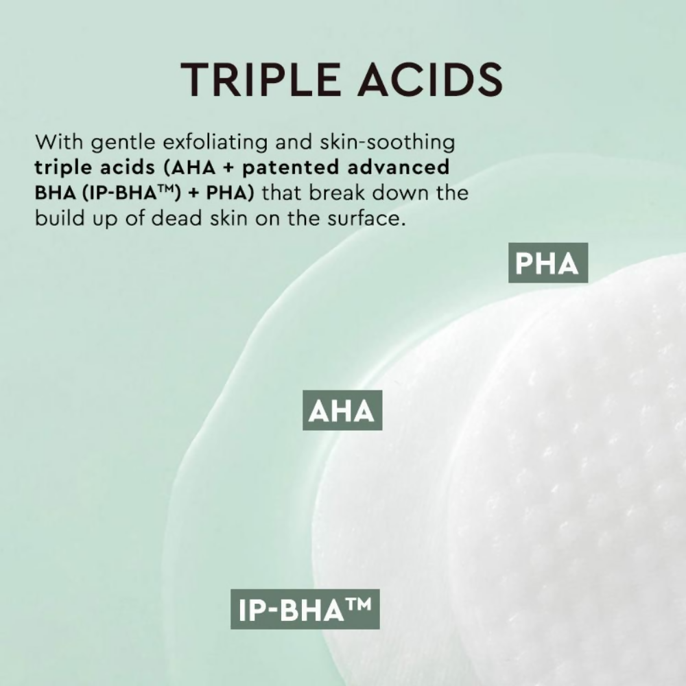 The Face Shop Tea Tree Toner Pads For Acne & Oily Skin With AHA, Ip BHA, PHA & Hyaluronic Acid | Grocsy