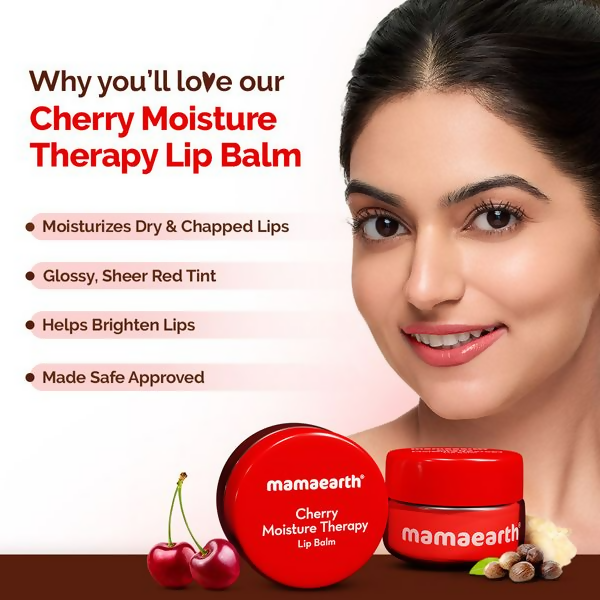 Mamaearth Cherry Moisture Therapy Lip Balm with Cherry & Vitamin E For Dry & Chapped Lips | Grocsy