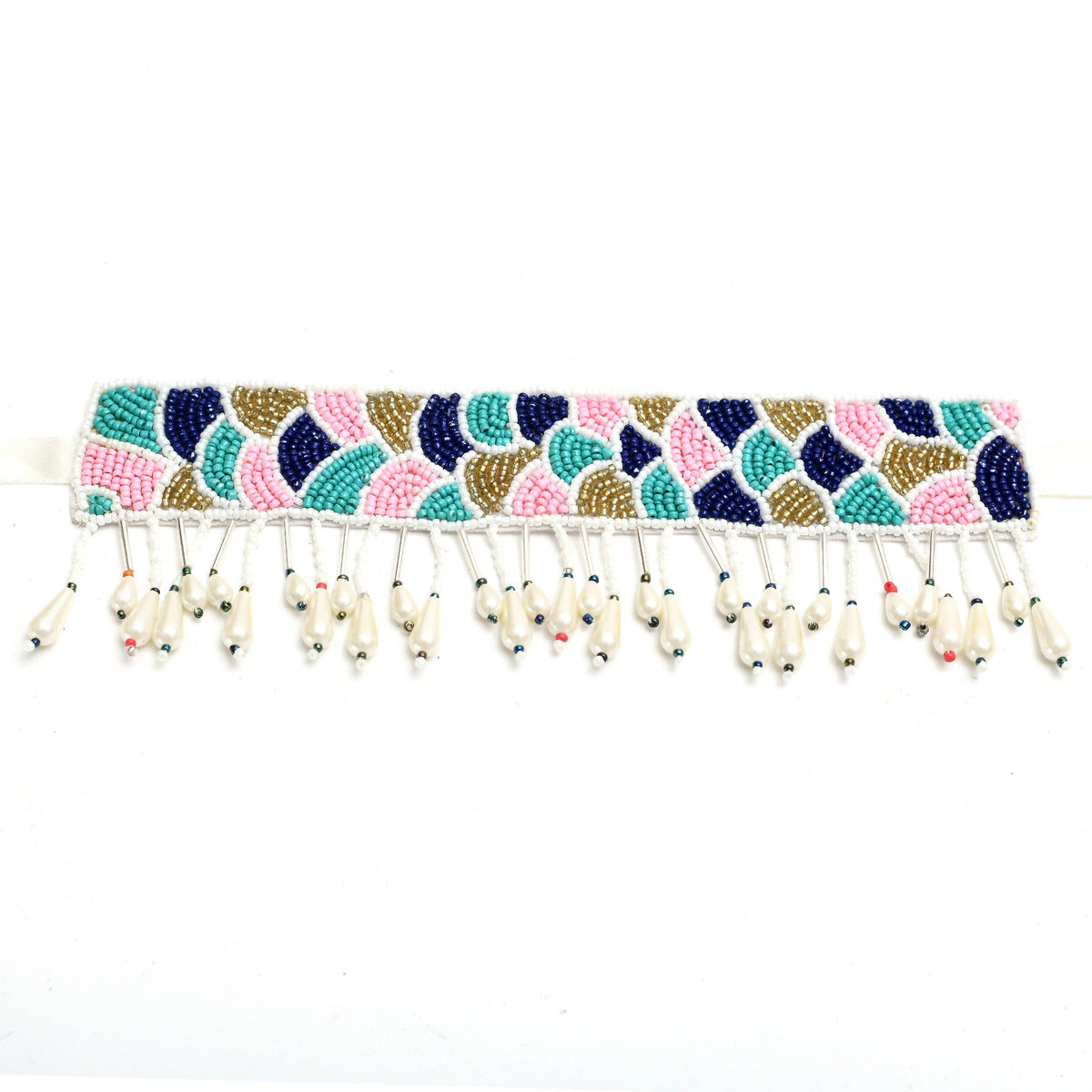 Mominos Fashion Johar Kamal Handicraft Multi Pearls Necklace with Earrings For Women | Grocsy