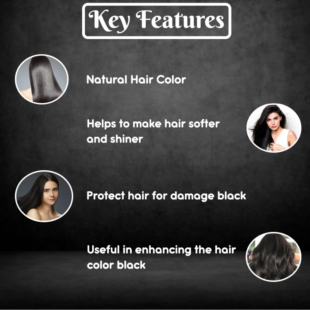 VedicAyurveda Natural Pure Henna Based Hair Color - Natural Black | Grocsy