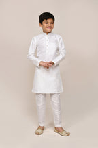 Joban Fashion Art Silk With Thread & Sequence Work White Kurta With Straight Fit Pant | Grocsy