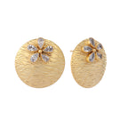 Nuyug 22K Gold-Plated Floral Motif Stud Earrings | Grocsy