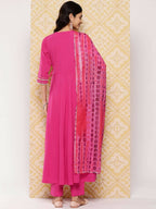 Ahalyaa Women's Traditional wear Kurta Set - Pink | Grocsy