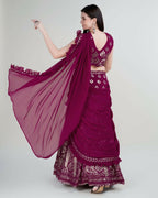 Pink Georgette Sequence Embroidered Lehenga Choli with Dupatta - Tanya | Grocsy
