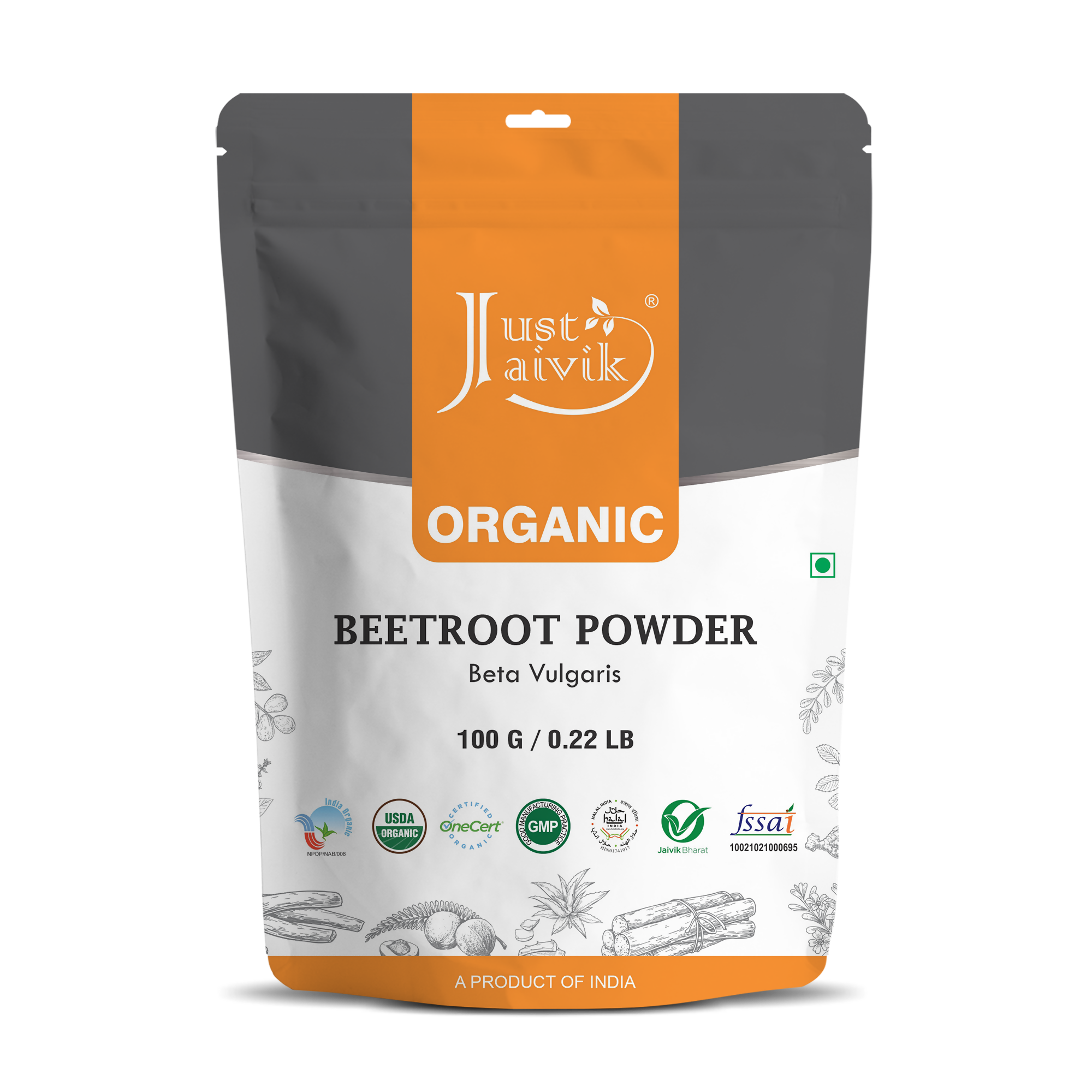Just Jaivik Organic Beetroot Powder | Grocsy