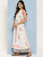 Ahalyaa Women's Traditional wear Co-ords - Blue | Grocsy