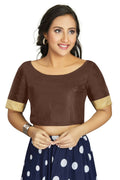 Aastha Fashion Women's Coffee Art Silk Designer Traditional Readymade Blouse | Grocsy