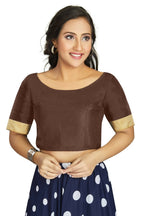 Aastha Fashion Women's Coffee Art Silk Designer Traditional Readymade Blouse | Grocsy
