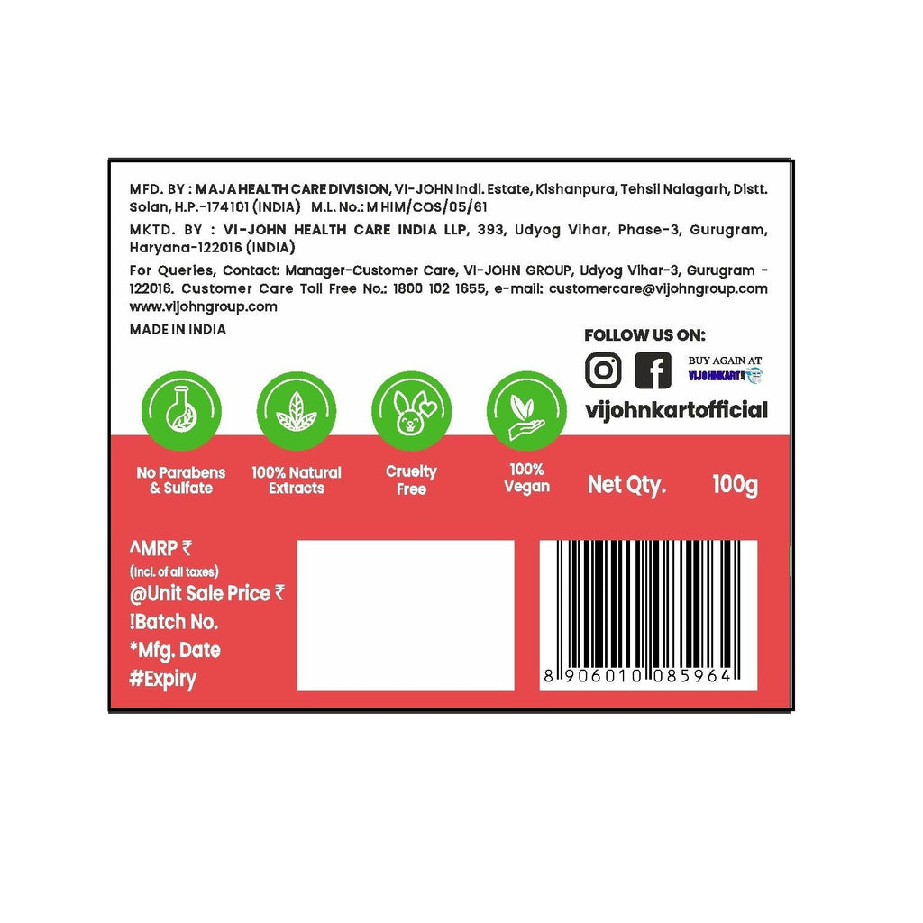 VI-JOHN Prakritik Tomato Face Pack Removes Tanning & Dead Cells Made With 100% Natural Bio Actives | Grocsy