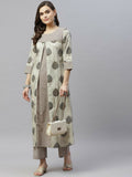 Miravan Women's Pure Cotton Printed A-Line Kurta And Palazzo | Grocsy