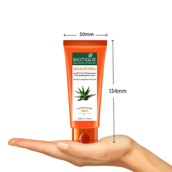 Biotique Bio Aloe Vera 30+ SPF Sunscreen Ultra Soothing Body Lotion | Grocsy