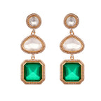 Nuyug Emerald Drop Anti Tarnish Sparkle Earrings | Grocsy