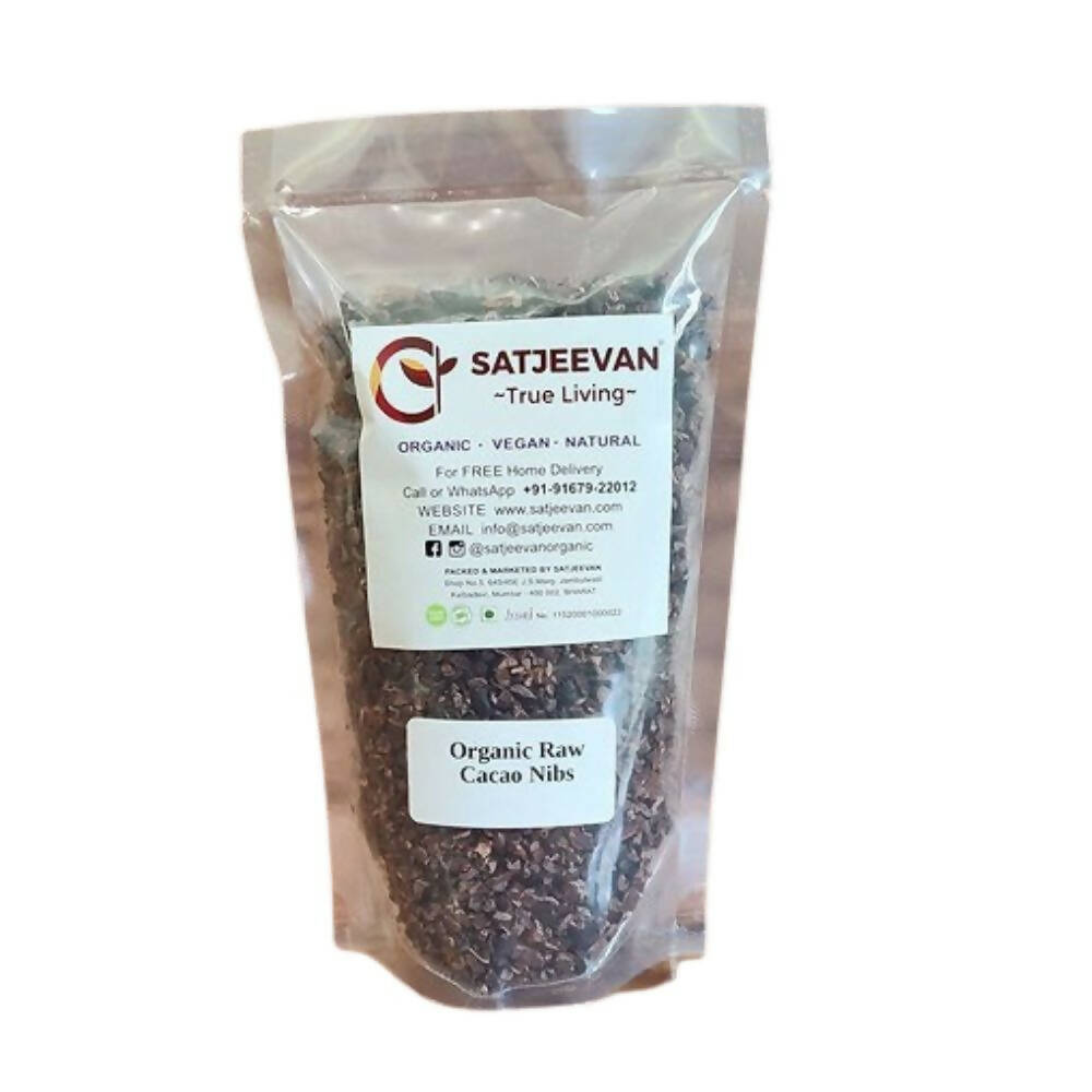 Satjeevan Organic Raw Cacao Nibs | Grocsy