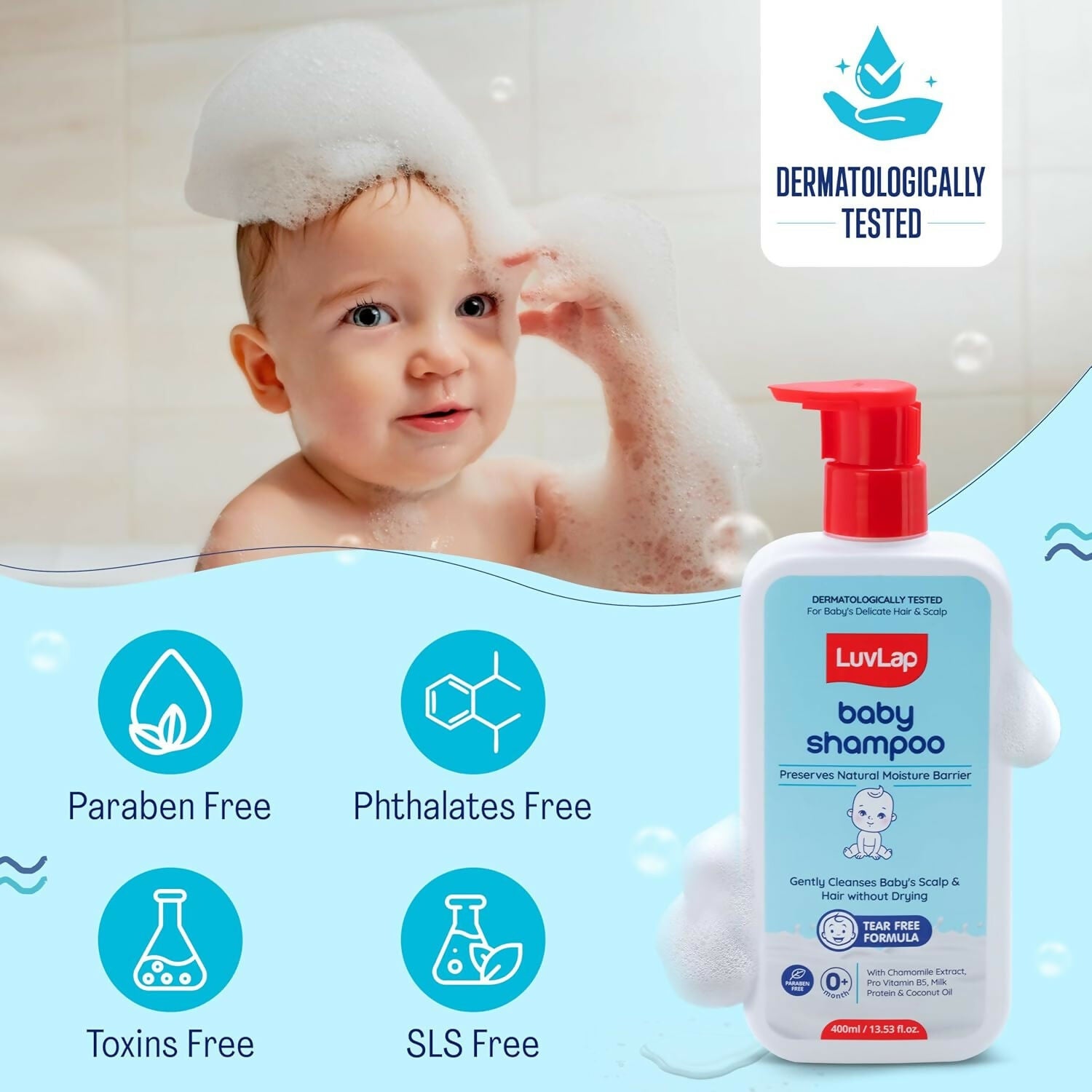 LuvLap Baby Shampoo + Baby Lotion Combo Set | Grocsy