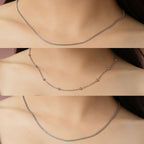 NVR Women's Set of 3 Silver-Toned German Silver Oxidised Chain | Grocsy