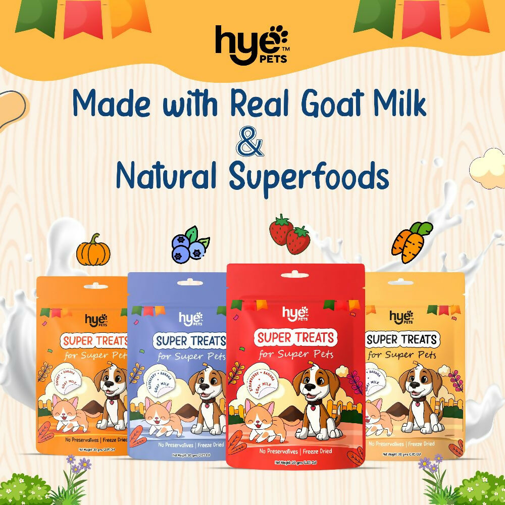 Hye Pets Super Treats For Super Pets – Freeze Dried Treats Made With Goat Milk, Pumpkin & Banana | Grocsy