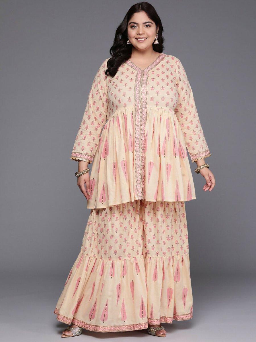 Ahalyaa Women's Traditional wear Co-ords - Tan | Grocsy