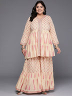Ahalyaa Women's Traditional wear Co-ords - Tan | Grocsy
