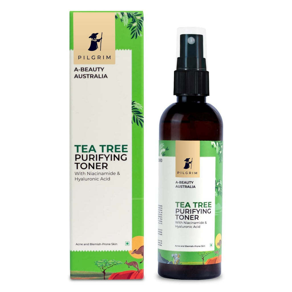 Pilgrim Tea Tree & 2% Niacinamide Face Toner For Oily Skin, Acne & Blemish Prone Skin, Pore Cleansing & Glowing Skin | Grocsy