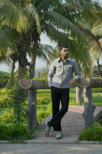 Laynox Distorted Gray Shacket by Hilo Design | Grocsy