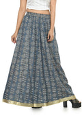 Mominos Fashion Moeza Cotton Grey Printed Lehenga (Lancha) | Grocsy