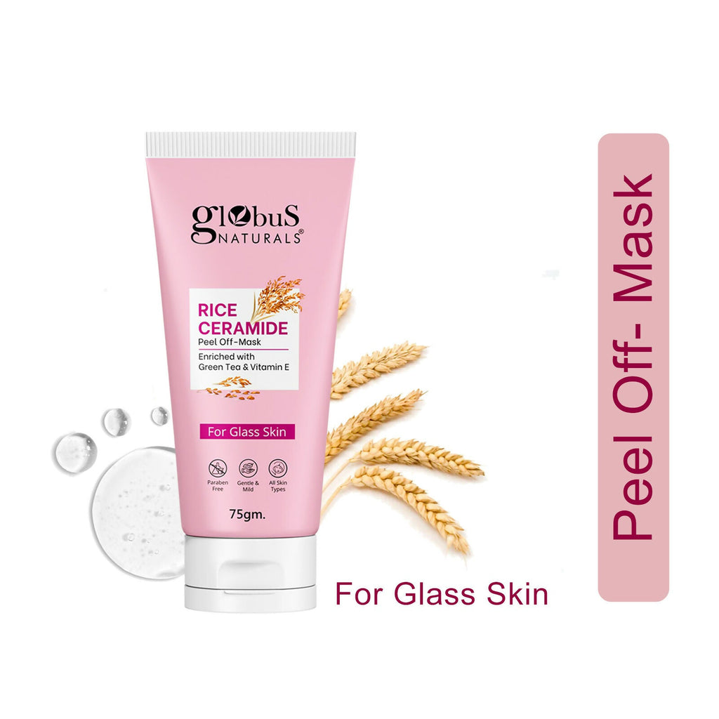 Globus Naturals Rice Ceramide Peel Off Mask, For Korean Glass Skin | Grocsy