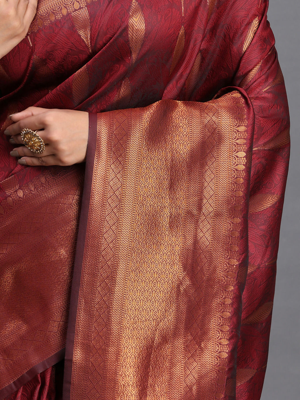 Shree Shyam Fashion Silk Maroon Saree | Grocsy