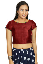 Aastha Fashion Women's Maroon Art Silk Designer Party Wear Readymade Blouse | Grocsy