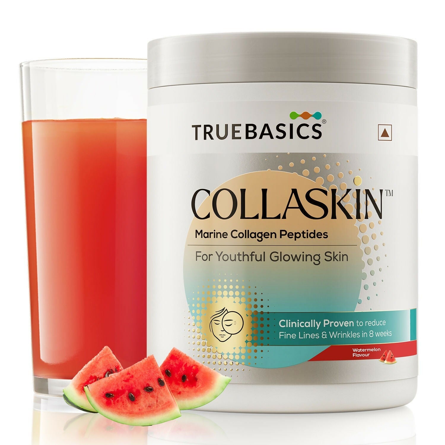 TrueBasics Collaskin Marine Collagen Peptides For Youthful Glowing Skin - Watermelon | Grocsy