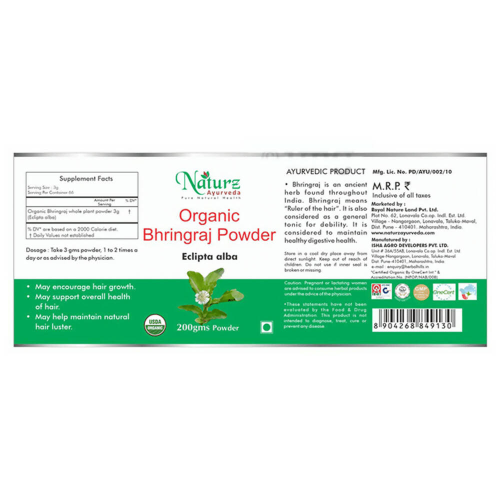 Naturz Ayurveda Organic Bhringraj Powder | Grocsy