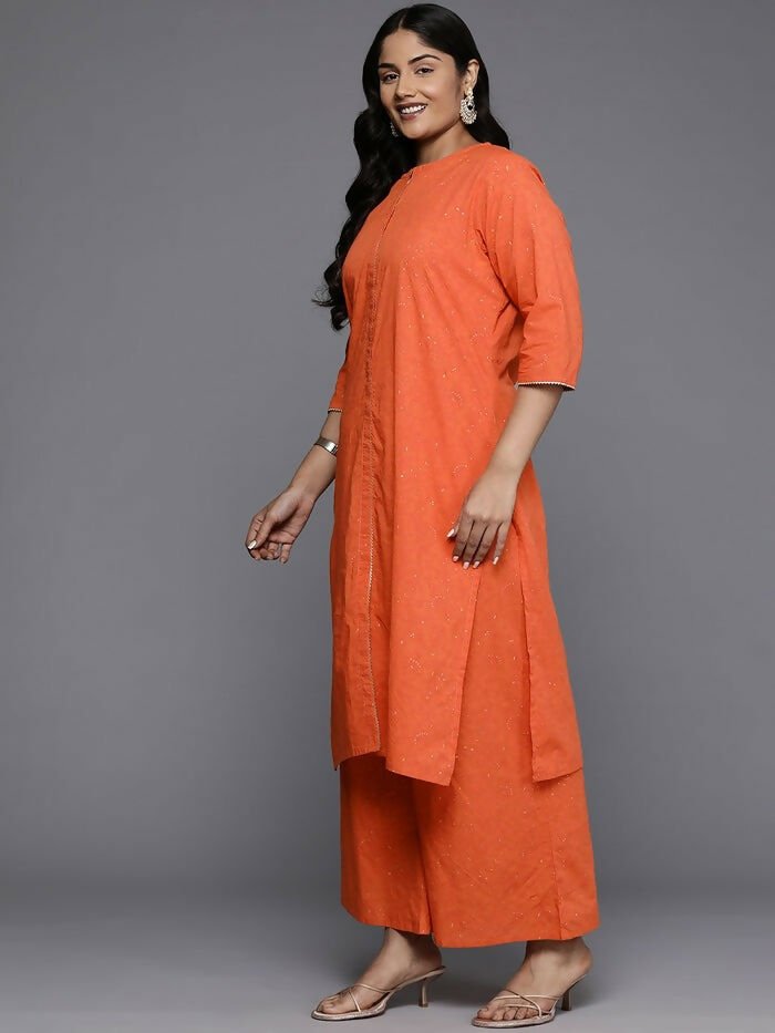 Ahalyaa Women's Traditional wear Kurta Set - Orange | Grocsy