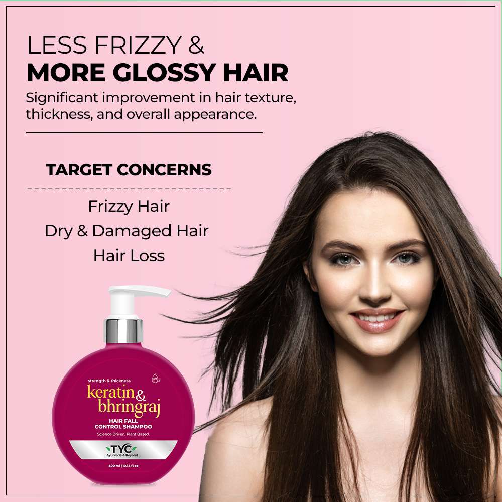 TYC Hair Fall Control Shampoo - Keratin + Bhringraj | Grocsy