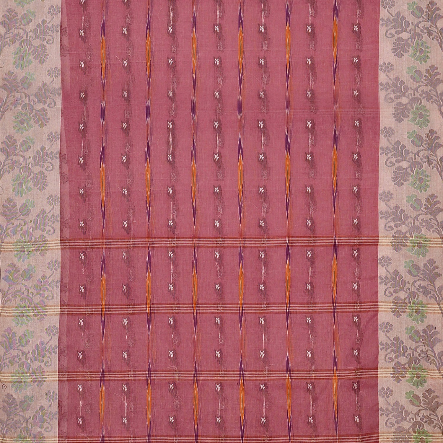 Exclusive Collection 100% Pure Cotton Mauve Tant Saree With Hand Weaving Work | Grocsy