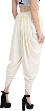 PAVONINE Off-White Color Solid Beetel Rayon Fabric Patiala For Women & Girls | Grocsy
