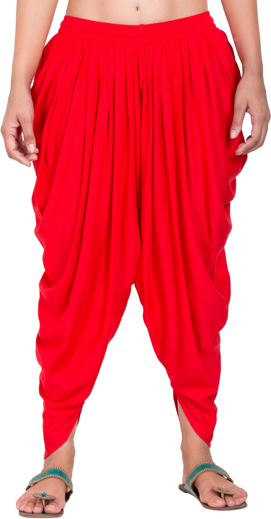 PAVONINE Red Color Solid Beetel Rayon Fabric Patiala For Women & Girls | Grocsy