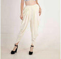 PAVONINE Off-White Color Solid Beetel Rayon Fabric Patiala For Women & Girls | Grocsy