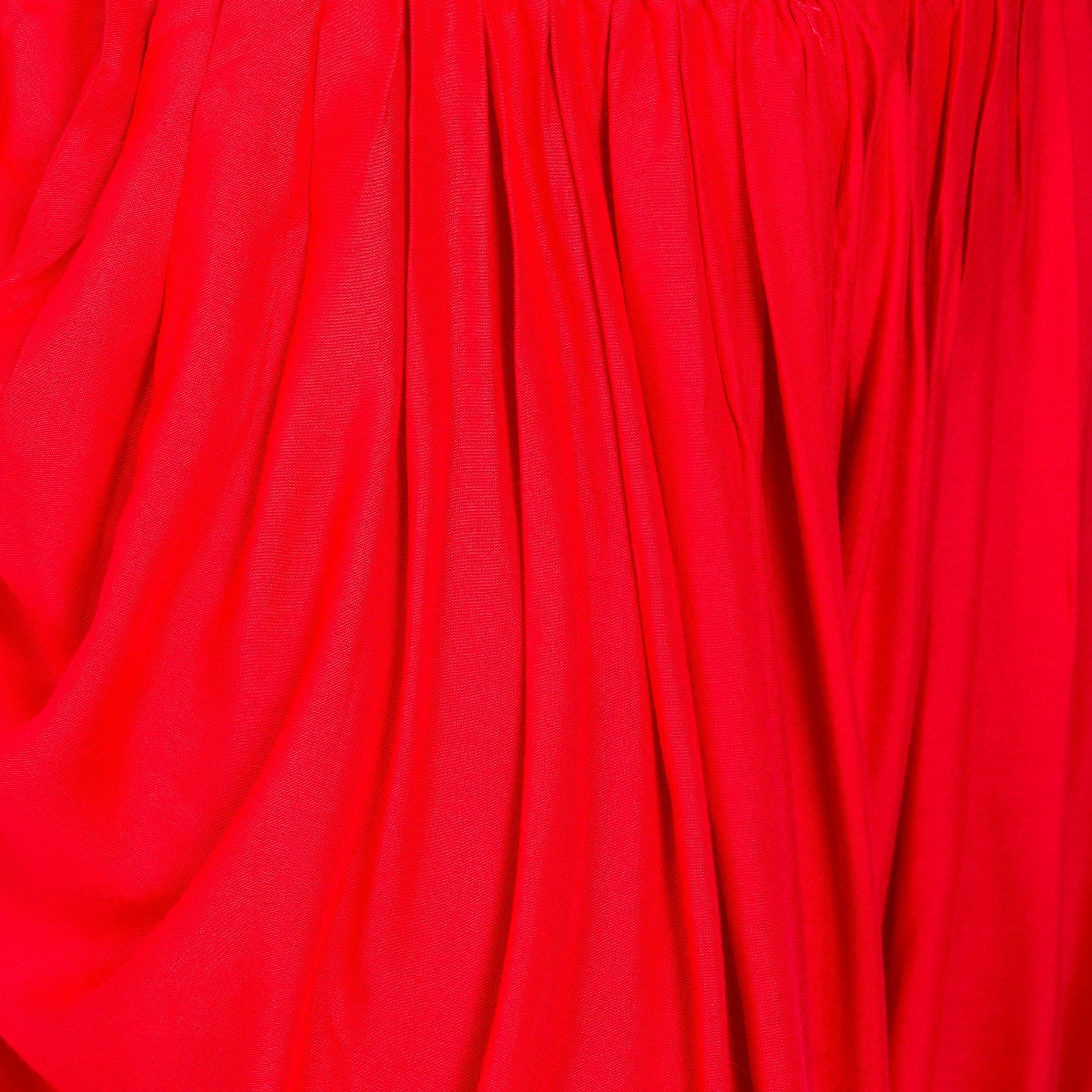 PAVONINE Red Color Solid Beetel Rayon Fabric Patiala For Women & Girls | Grocsy