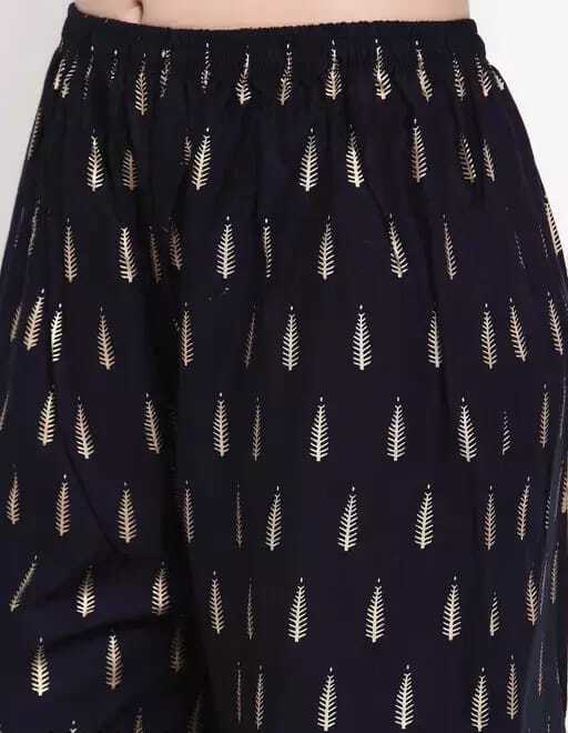 PAVONINE Black Color Rayon Fabric Bhutta Print Palazzo For Women | Grocsy