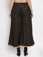 PAVONINE Black Color Rayon Fabric Sun Print Palazzo For Women | Grocsy