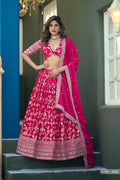 Anaita Magenta Dola Silk Lehenga Choli With Heavy Embroidery Work | Grocsy