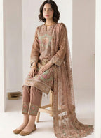 Vegaa Fashion Light Brown Georgette Embroidered Designer Salwar Suit | Grocsy