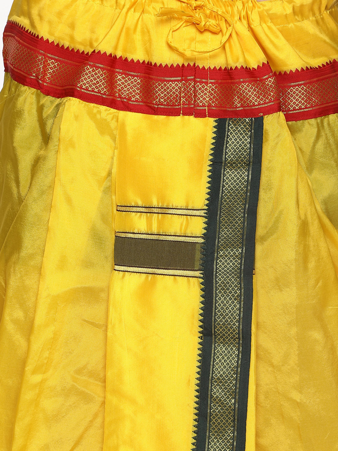 Sethukrishna Men Yellow Solid Readymade Dhoti Pants | Grocsy