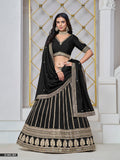 Anaita Black Embroidered Art Silk Designer Lehenga With Blouse | Grocsy